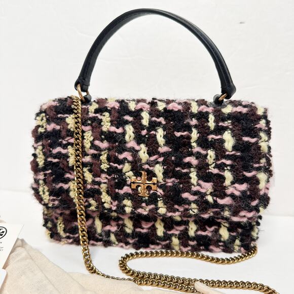 Tory Burch New Mini Kira Tweed Top Handle Chain Wallet Crossbody - Picture 5 of 16